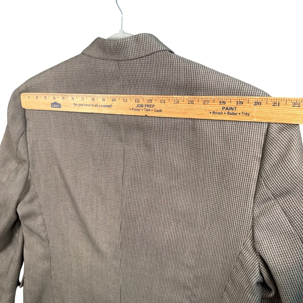 VTG Haggar City Casuals Blazer 46R Brown Micro Check Old Money Sport Coat USA - Picture 10 of 13